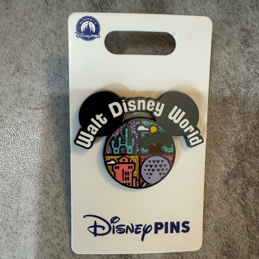 Disney Pins Authentic Walt Disney World Multicolor Castle & Icons Enamel Pin NWT